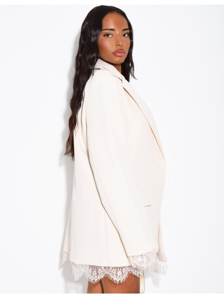 Blazer à bordures dentelle