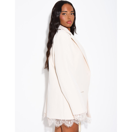 Blazer à bordures dentelle