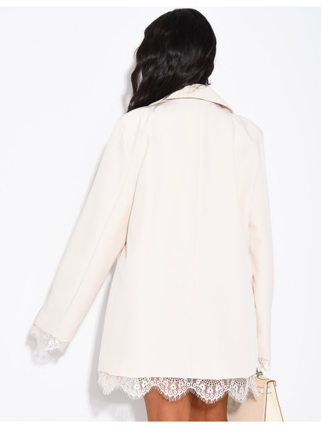Blazer à bordures dentelle