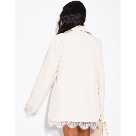 Blazer à bordures dentelle