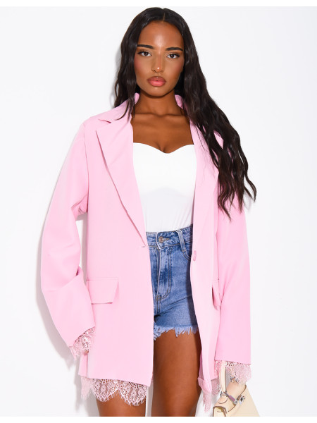 Blazer à bordures dentelle
