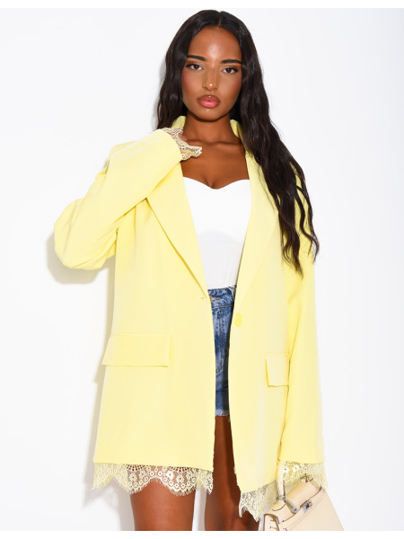 Blazer à bordures dentelle