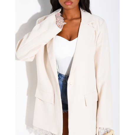 Blazer à bordures dentelle