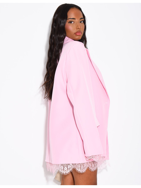Blazer à bordures dentelle