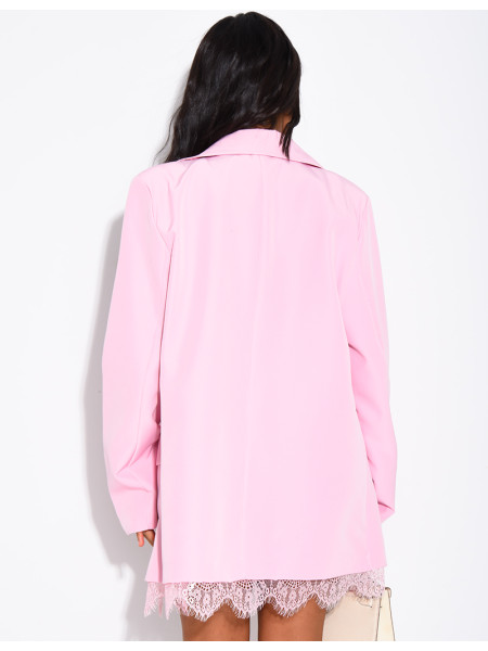 Blazer à bordures dentelle