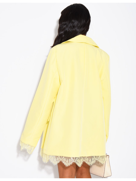 Blazer à bordures dentelle