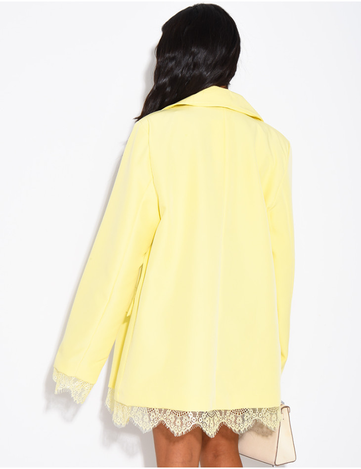 Blazer à bordures dentelle