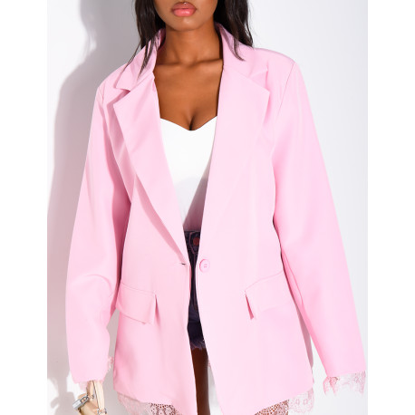 Blazer à bordures dentelle