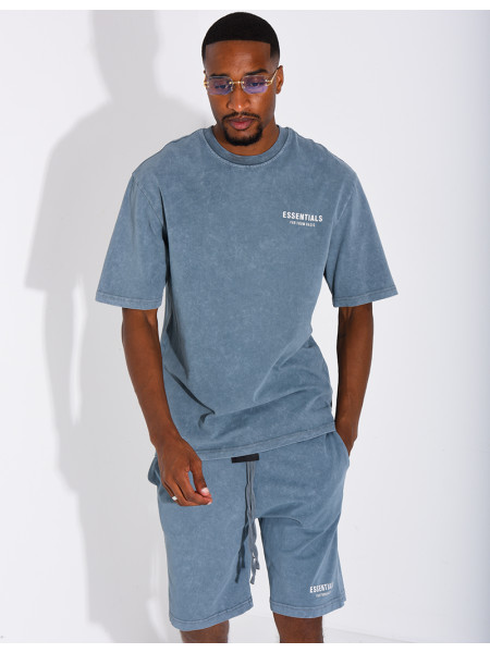 Ensemble délavé short et t-shirt "Essentials"