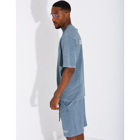 Ensemble délavé short et t-shirt "Essentials"