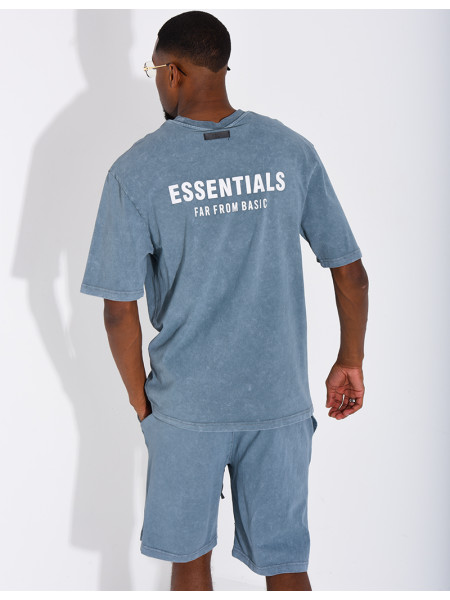 Ensemble délavé short et t-shirt "Essentials"