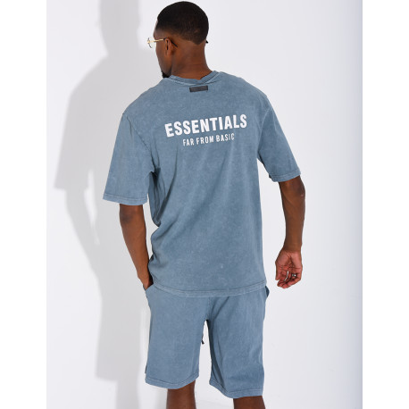 Ensemble délavé short et t-shirt "Essentials"