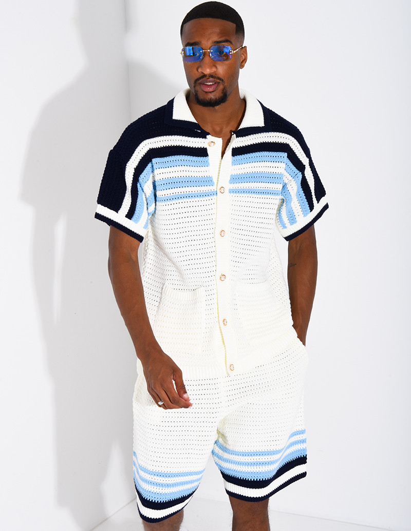 Ensemble ajouré short et...