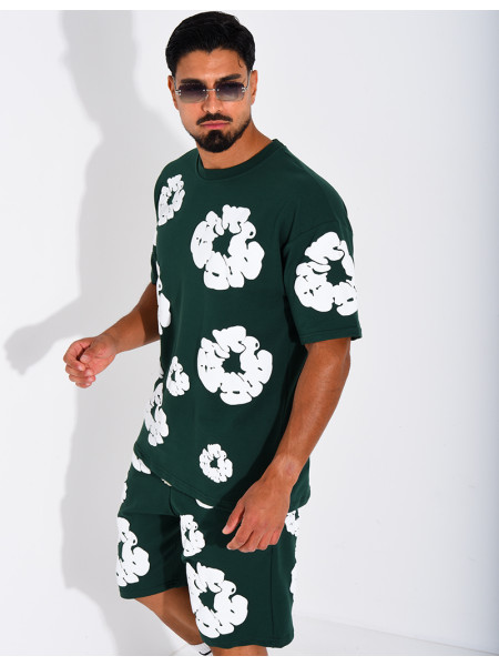 Ensemble short et t-shirt à fleurs