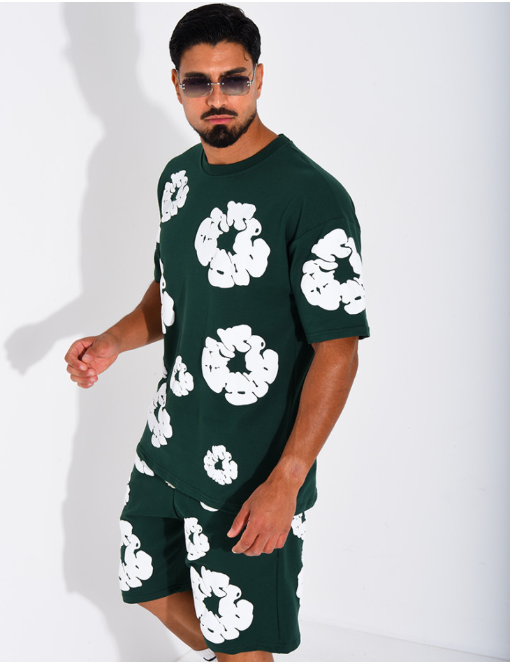 Ensemble short et t-shirt à fleurs