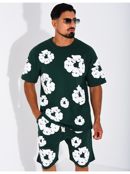 Ensemble short et t-shirt à fleurs