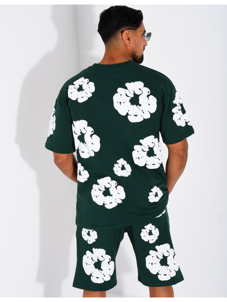Ensemble short et t-shirt à fleurs