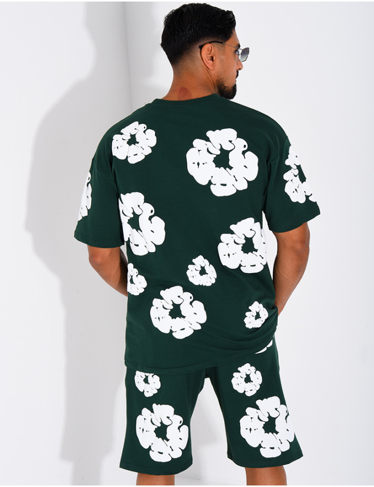 Ensemble short et t-shirt à fleurs