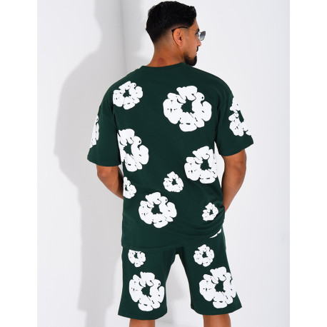 Ensemble short et t-shirt à fleurs
