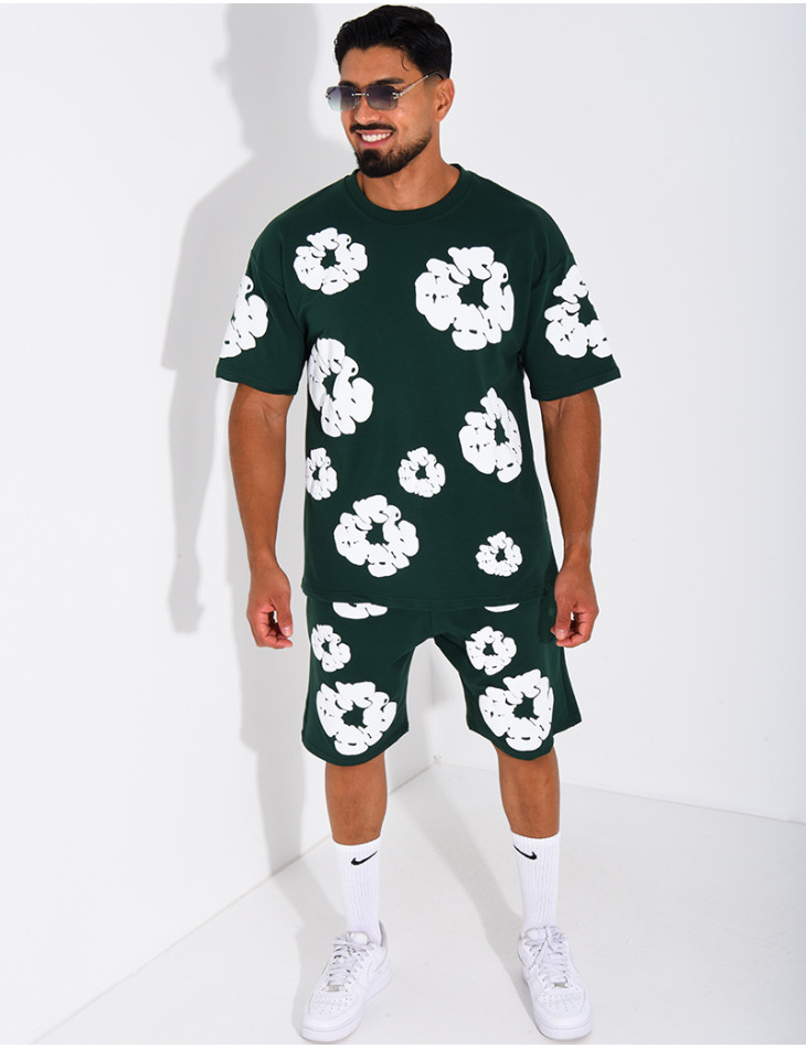 Ensemble short et t-shirt à fleurs
