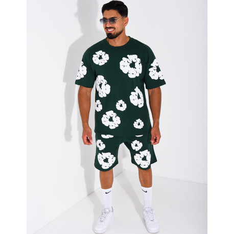 Ensemble short et t-shirt à fleurs