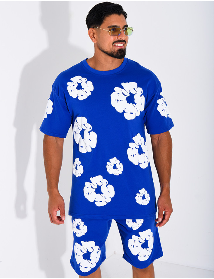 Ensemble short et t-shirt à fleurs