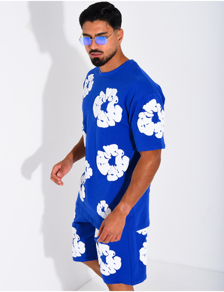 Ensemble short et t-shirt à fleurs
