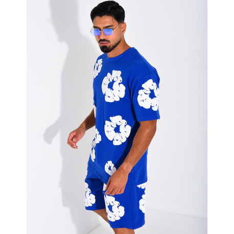 Ensemble short et t-shirt à fleurs