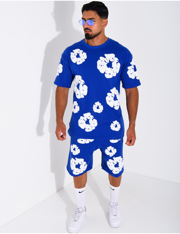 Ensemble short et t-shirt à fleurs