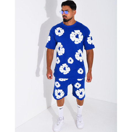 Ensemble short et t-shirt à fleurs