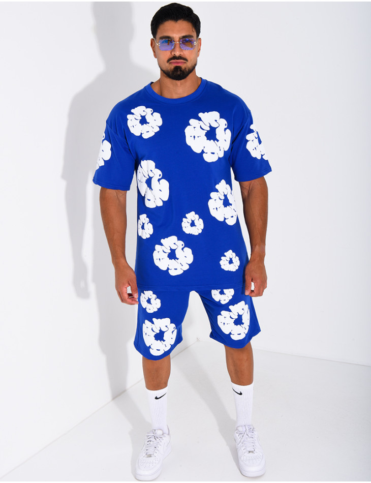 Ensemble short et t-shirt à fleurs