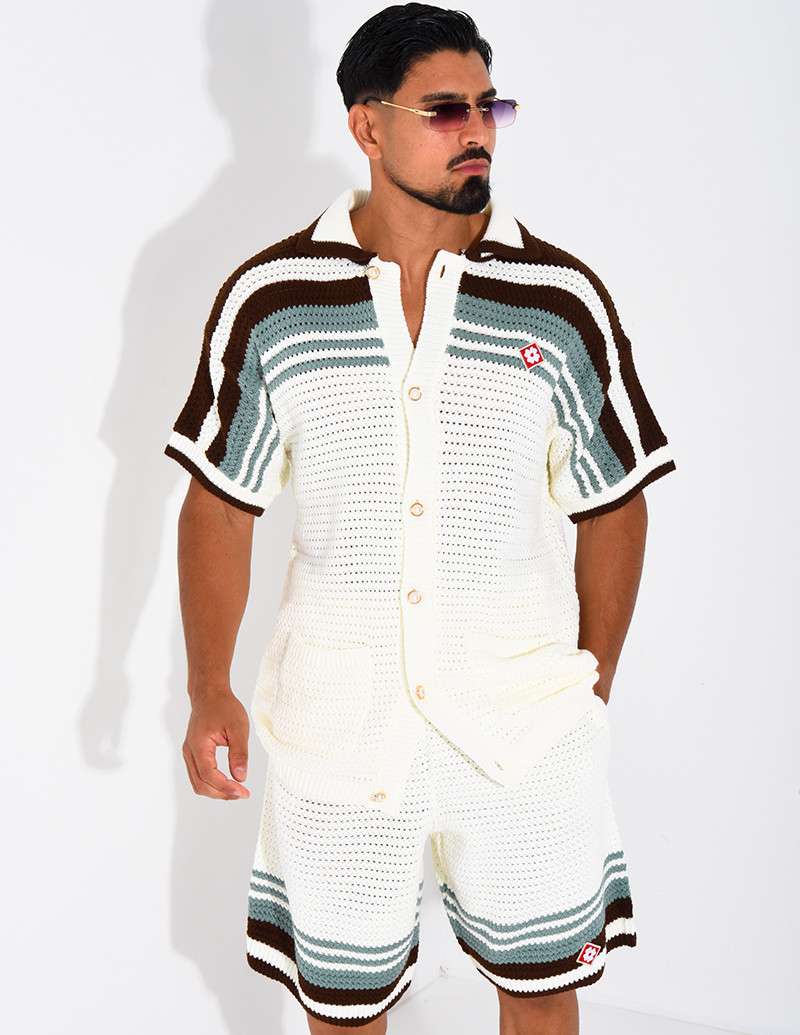 Ensemble ajouré short et...