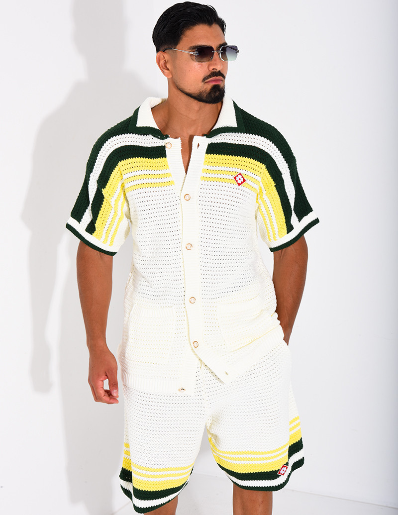 Ensemble ajouré short et...