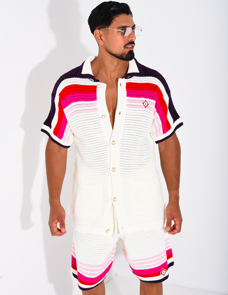 Ensemble ajouré short et...