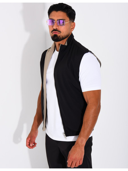 Reversible sleeveless jacket
