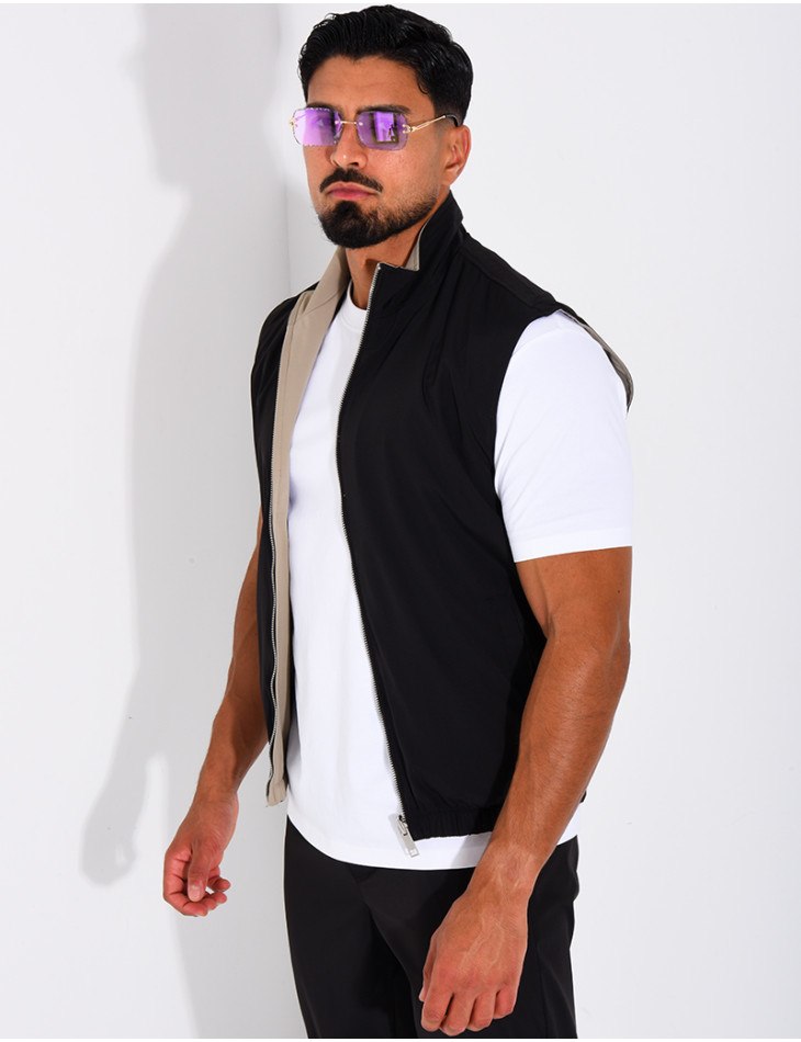 Reversible sleeveless jacket