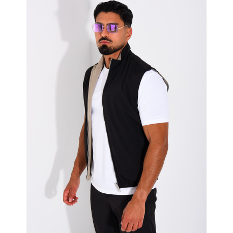 Reversible sleeveless jacket