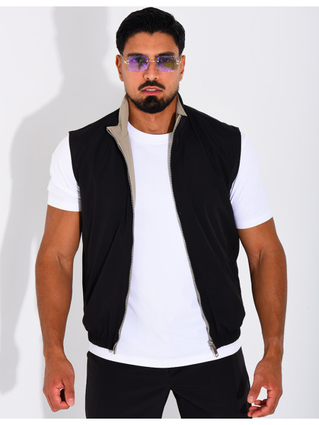 Reversible sleeveless jacket