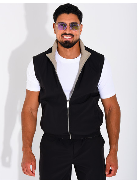 Reversible sleeveless jacket