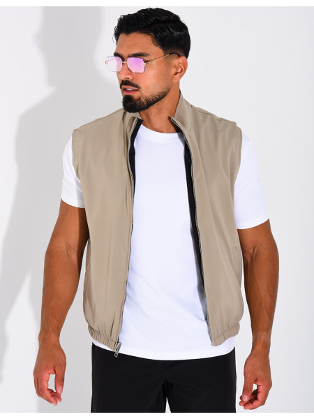 Reversible sleeveless jacket