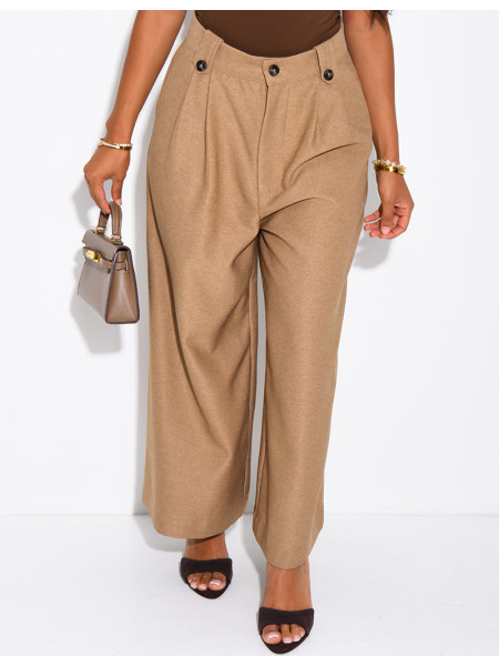 Pantalon de tailleur 7/8 en tissu texturé