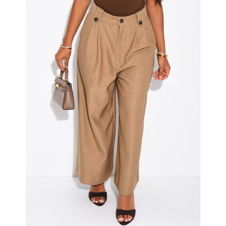 Pantalon de tailleur 7/8 en tissu texturé