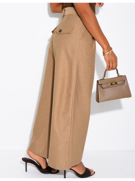 Pantalon de tailleur 7/8 en tissu texturé