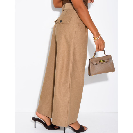 Pantalon de tailleur 7/8 en tissu texturé