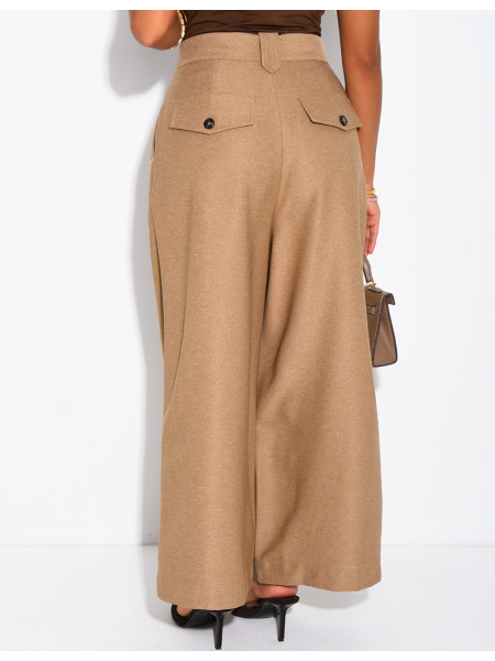 Pantalon de tailleur 7/8 en tissu texturé