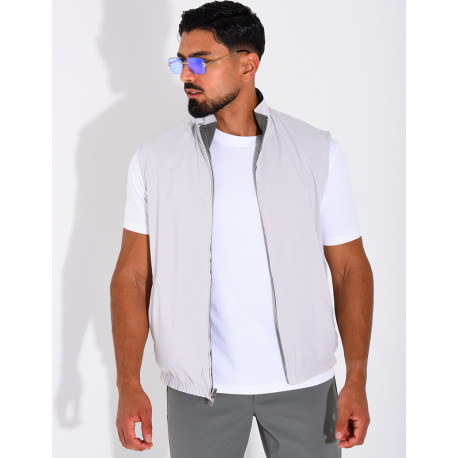 Reversible sleeveless jacket