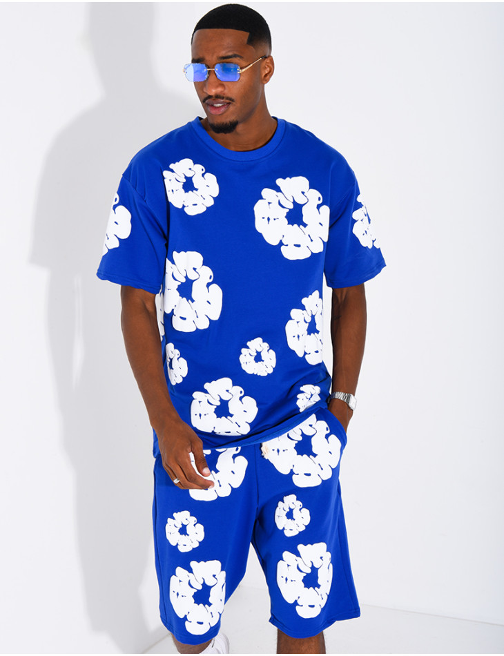 Ensemble short et t-shirt à fleurs