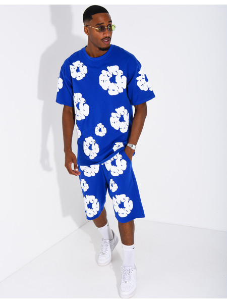 Ensemble short et t-shirt à fleurs