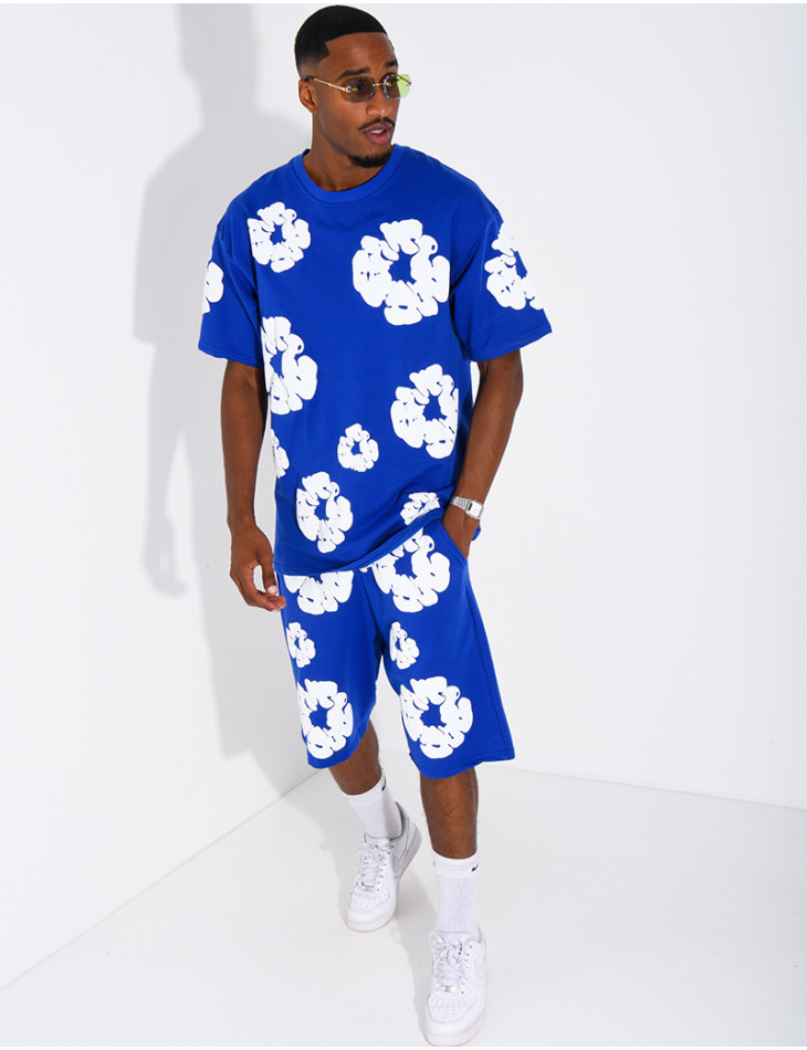 Ensemble short et t-shirt à fleurs