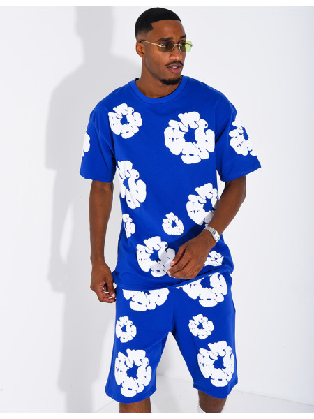 Ensemble short et t-shirt à fleurs